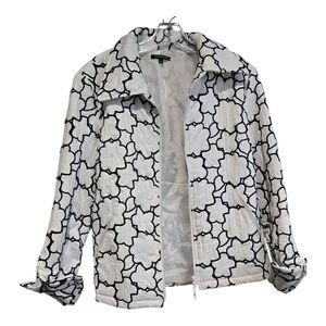 Samuel Dong Black and White Puffer Jacket, Large